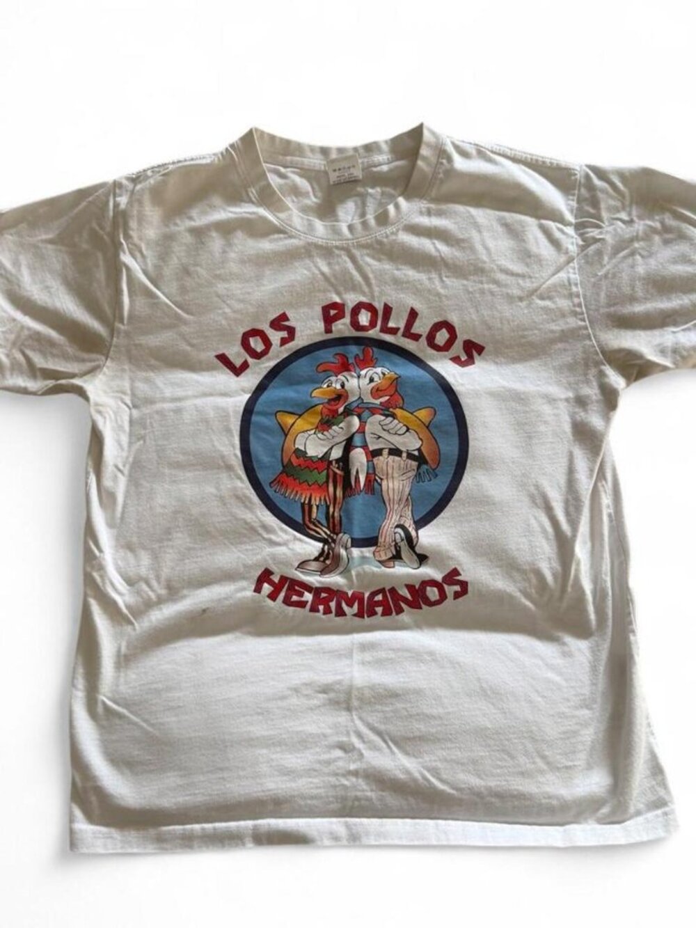 Breaking Bad Los Pollos Hermanos Graphic T-Shirt White Size Medium Vintage Style